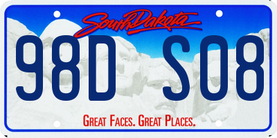 SD license plate 98DS08