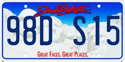 SD license plate 98DS15