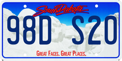 SD license plate 98DS20