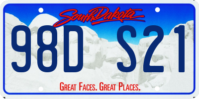SD license plate 98DS21