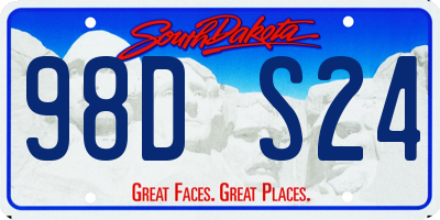 SD license plate 98DS24