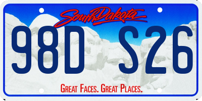 SD license plate 98DS26