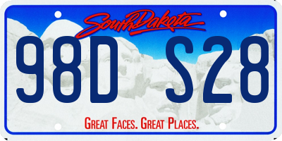 SD license plate 98DS28