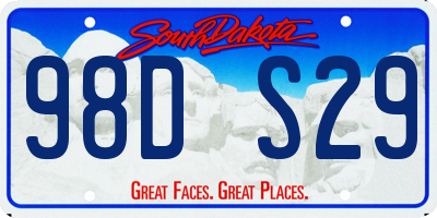 SD license plate 98DS29