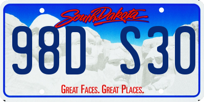 SD license plate 98DS30