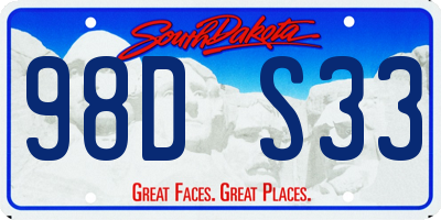 SD license plate 98DS33