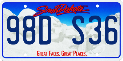 SD license plate 98DS36