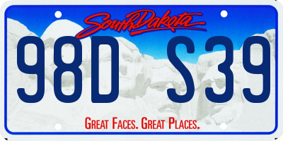 SD license plate 98DS39