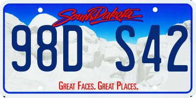 SD license plate 98DS42