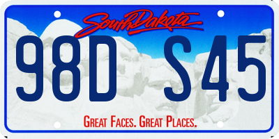 SD license plate 98DS45