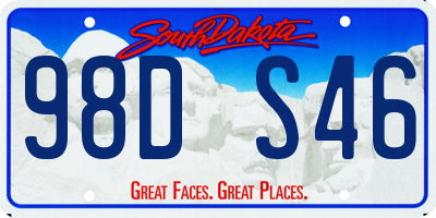 SD license plate 98DS46