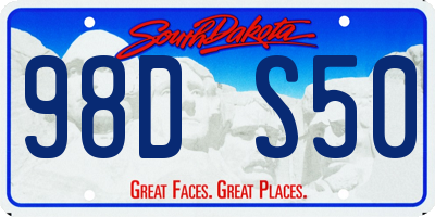SD license plate 98DS50