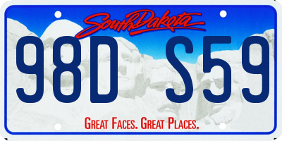 SD license plate 98DS59