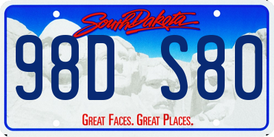 SD license plate 98DS80