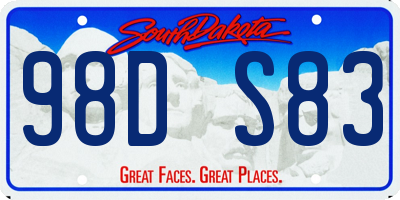 SD license plate 98DS83
