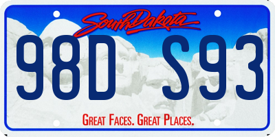 SD license plate 98DS93