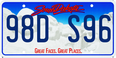 SD license plate 98DS96