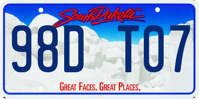 SD license plate 98DT07