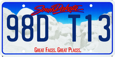 SD license plate 98DT13