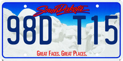 SD license plate 98DT15