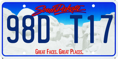 SD license plate 98DT17