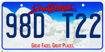 SD license plate 98DT22