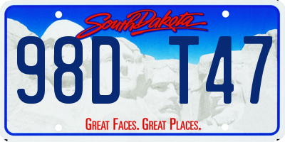 SD license plate 98DT47