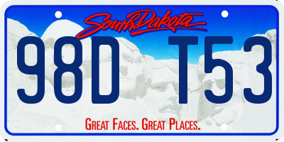 SD license plate 98DT53