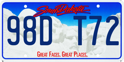 SD license plate 98DT72