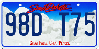SD license plate 98DT75