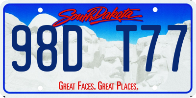 SD license plate 98DT77