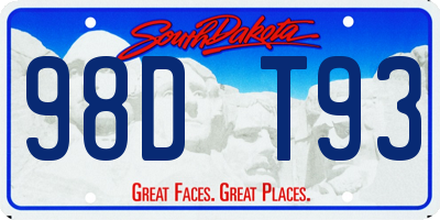 SD license plate 98DT93
