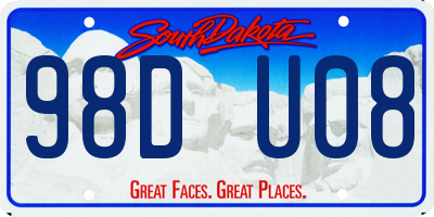SD license plate 98DU08