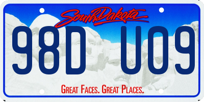 SD license plate 98DU09