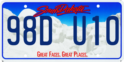 SD license plate 98DU10