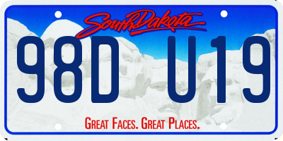 SD license plate 98DU19