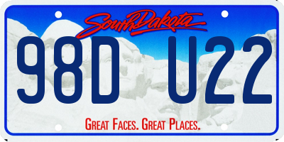 SD license plate 98DU22