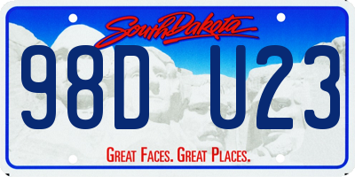 SD license plate 98DU23