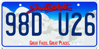 SD license plate 98DU26