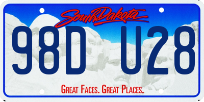 SD license plate 98DU28