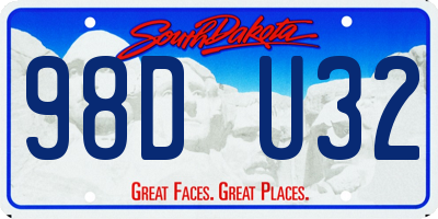 SD license plate 98DU32