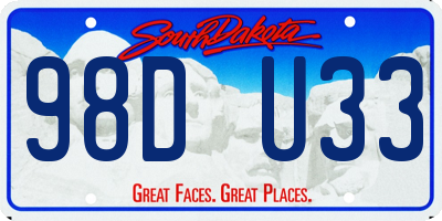 SD license plate 98DU33