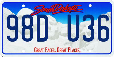 SD license plate 98DU36