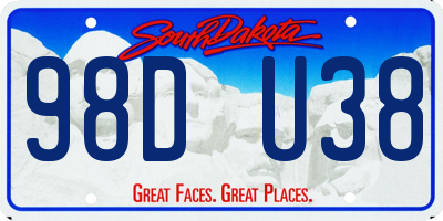 SD license plate 98DU38