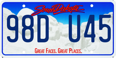 SD license plate 98DU45