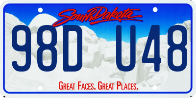 SD license plate 98DU48