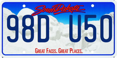 SD license plate 98DU50