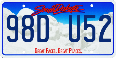 SD license plate 98DU52