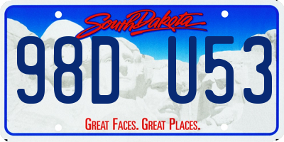 SD license plate 98DU53
