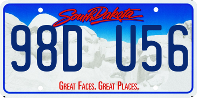SD license plate 98DU56